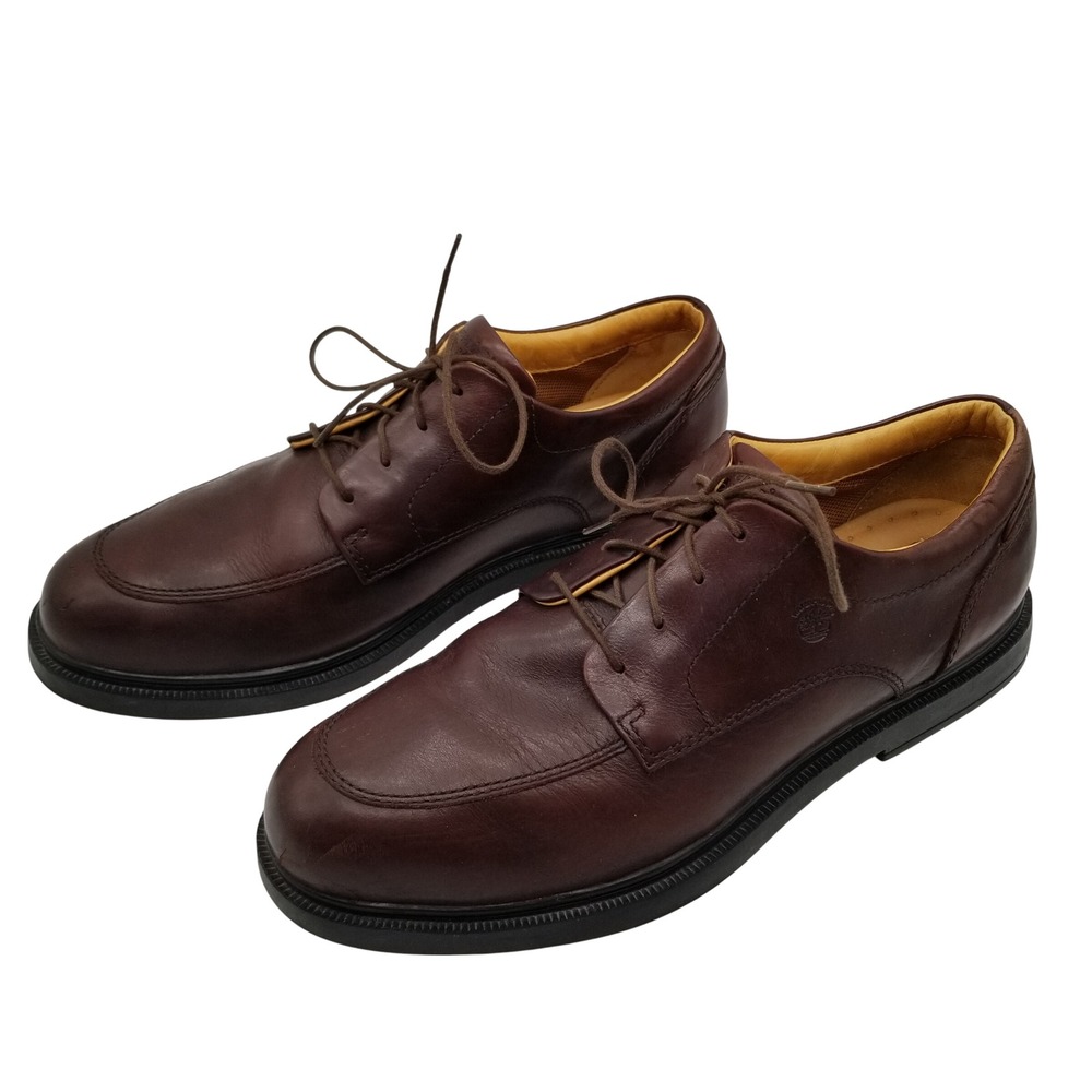 Timberland Waterproof Mens 13M Brown Leather Moc Toe Oxford Shoes 90091
